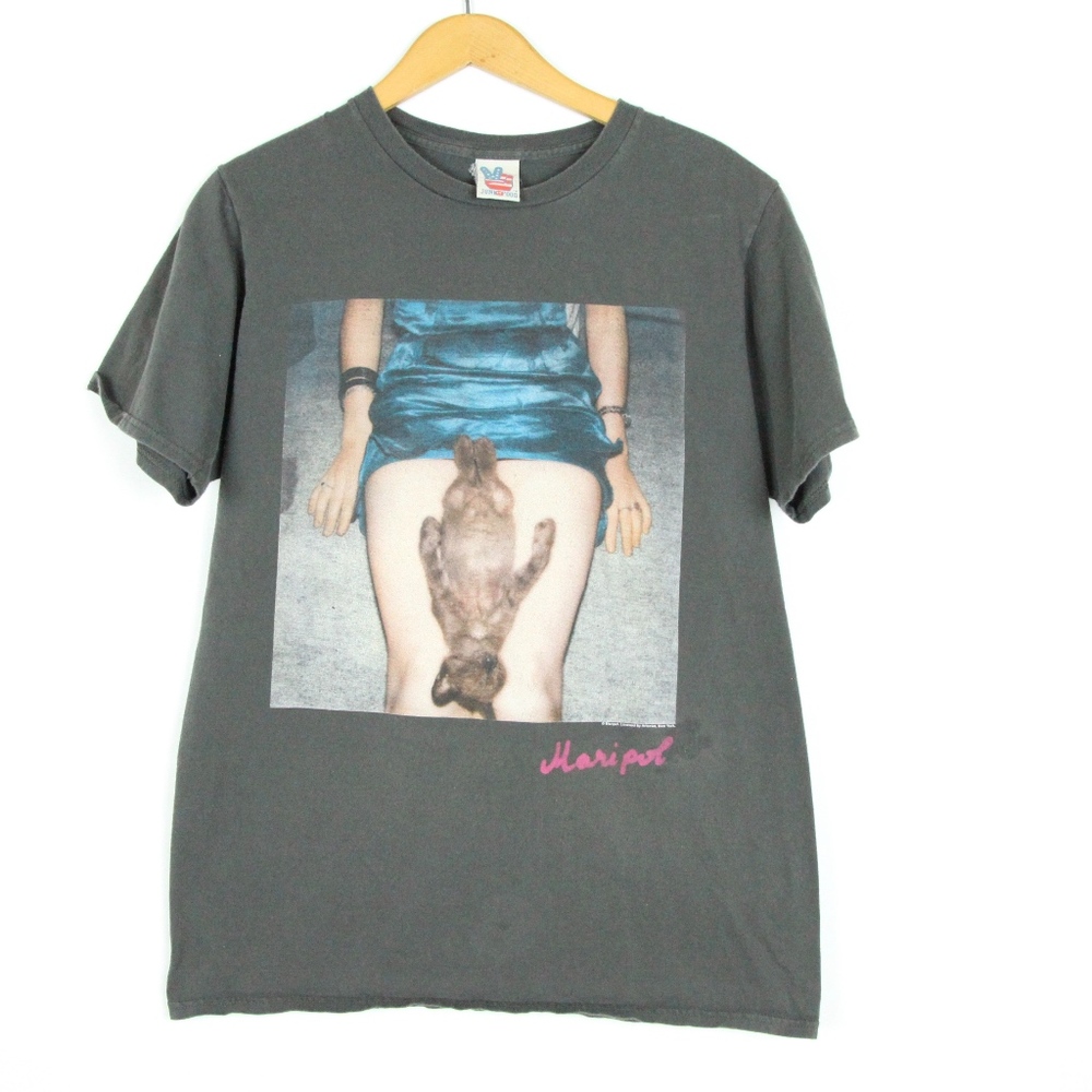 Junk Food Maripol Graphic Tee Shirt Cat Grey M